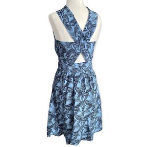 SEE BY CHLOE Silk Halter Blue Floral Bubble Dress